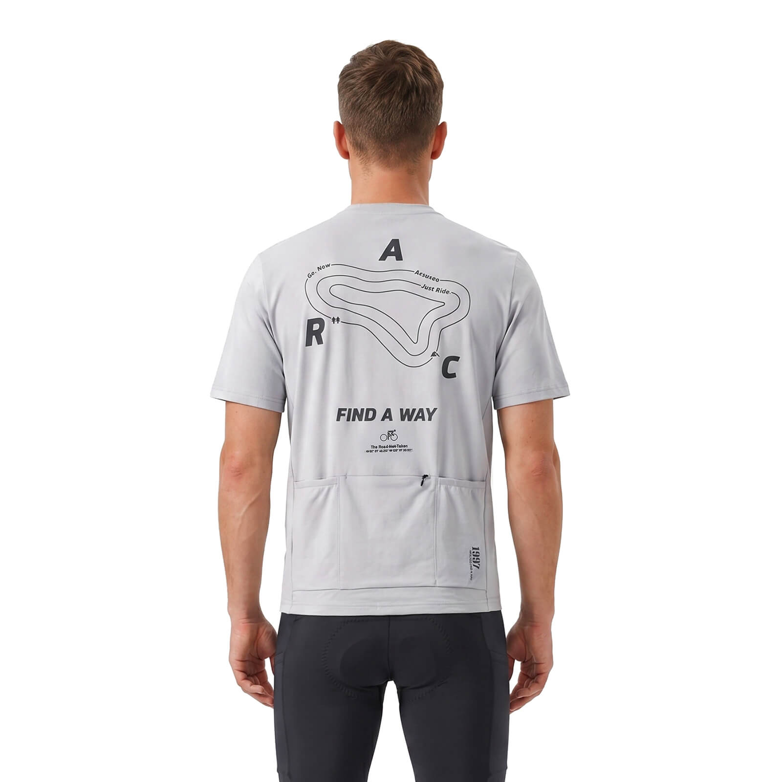 performance cycling tech tee gray back