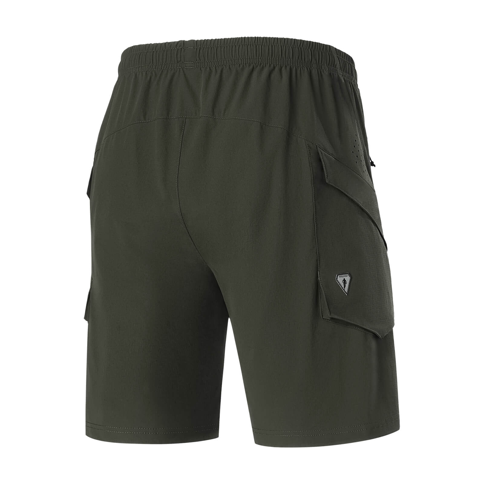 men water repellent multi purpose cycling utility shorts green back
