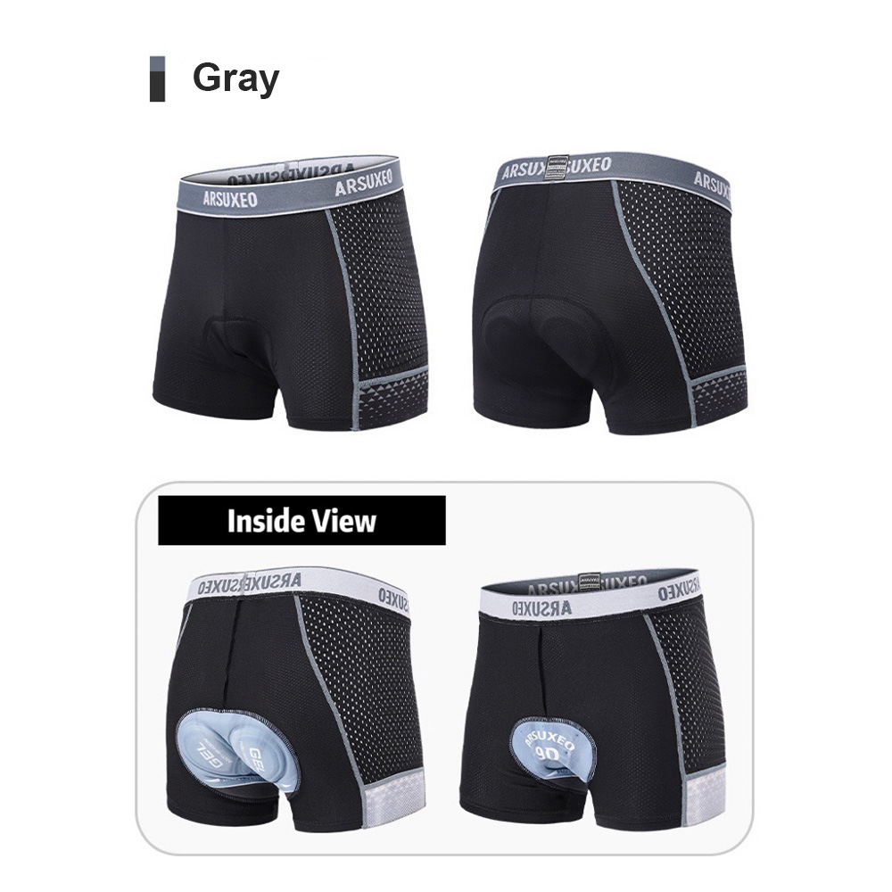 5d gel padded cycling underwear breathable grey view