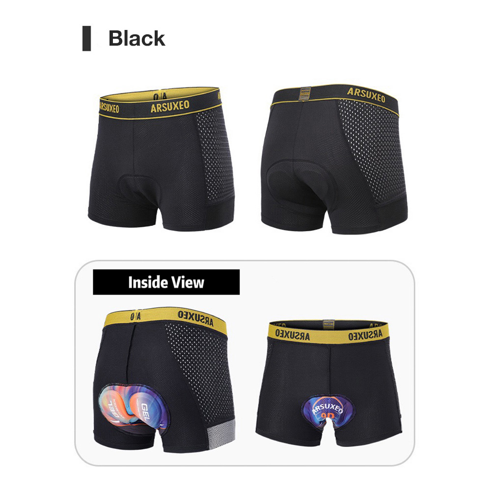 5d gel padded cycling underwear breathable black view