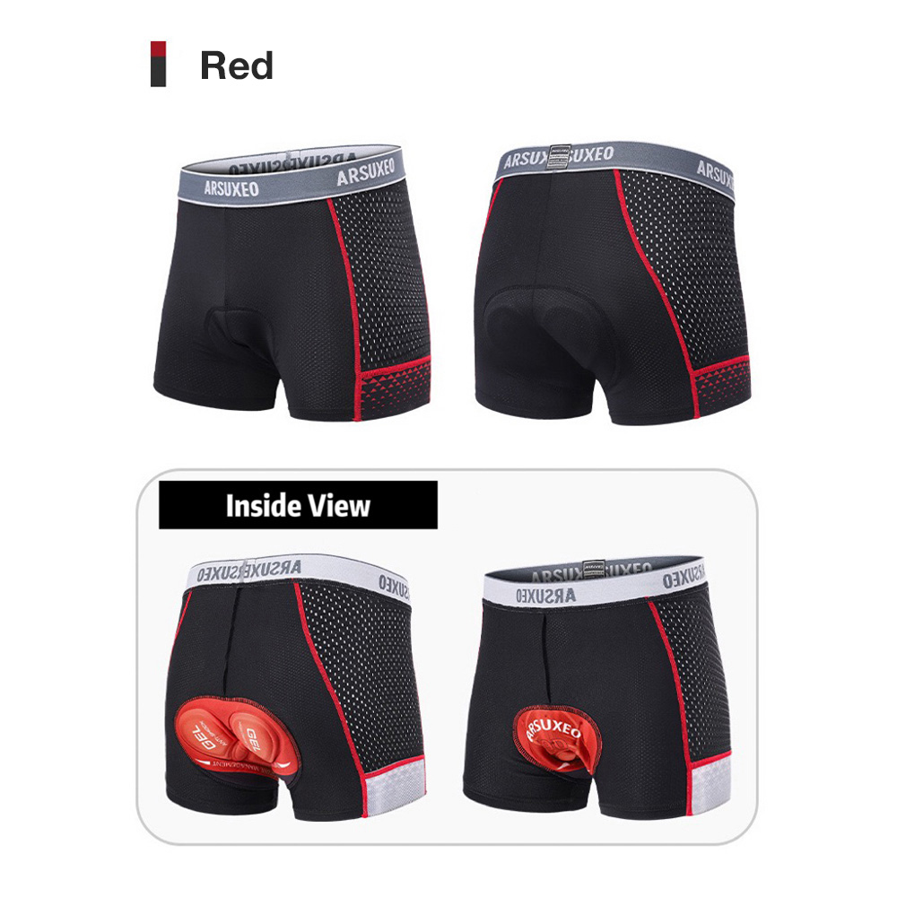5d gel padded cycling underwear breathable red view