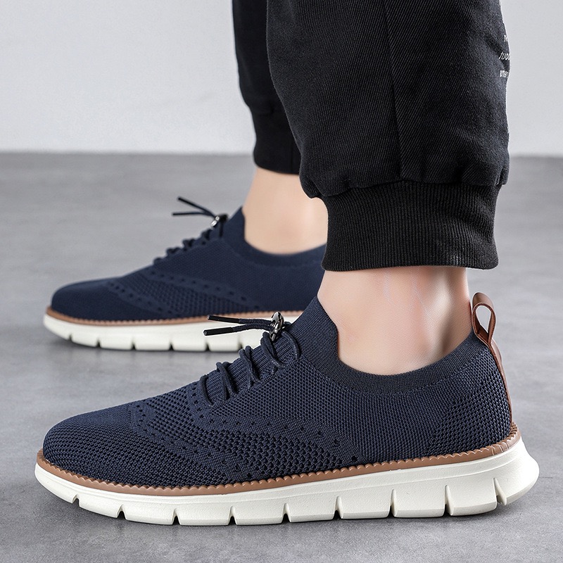 men's hybrid dress sneakers blue model