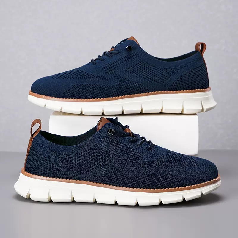 men's hybrid dress sneakers blue pair