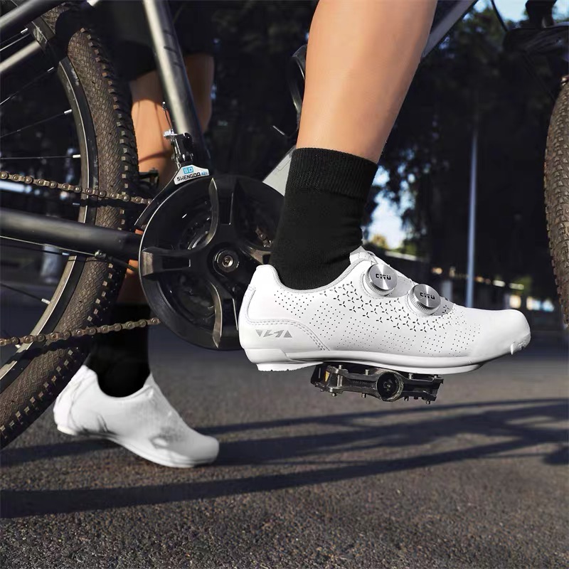 men's white bike shoes