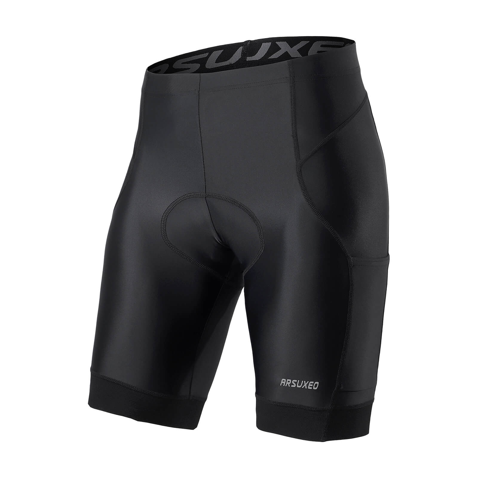 pro men padded cycling shorts with secure side pockets black