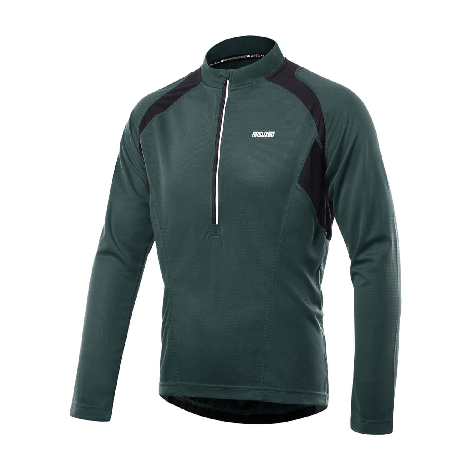 men half zip cycling jersey forest green