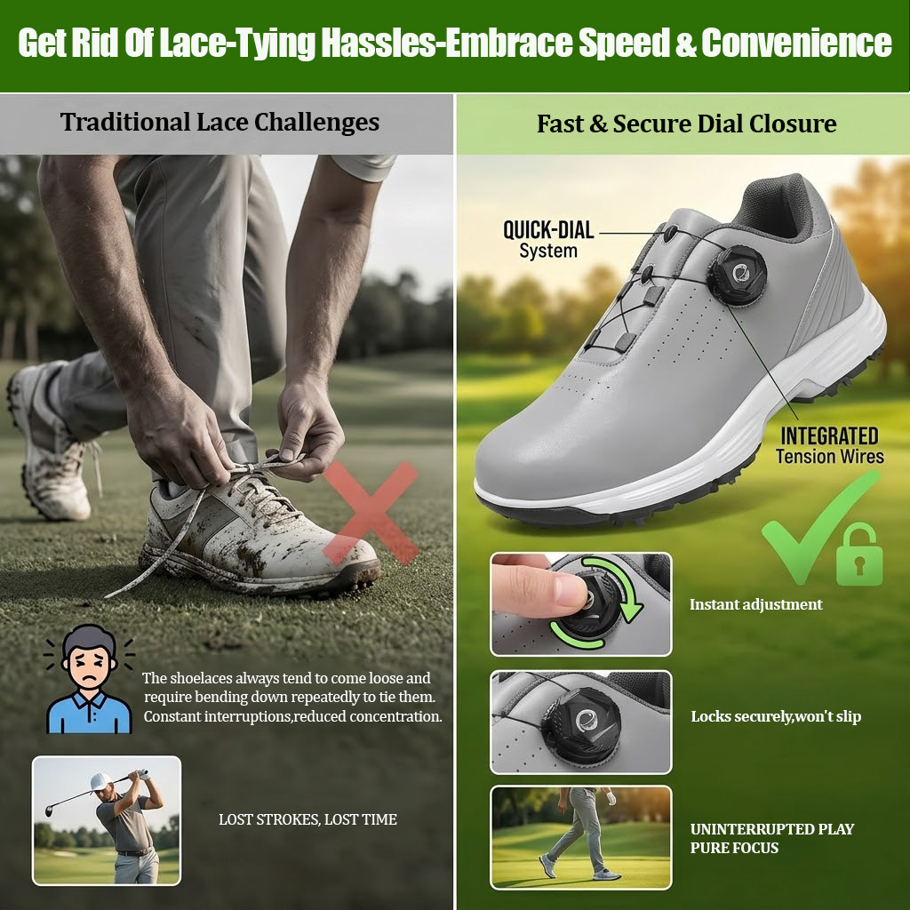 waterproof golf shoes with precision dial lacing system 