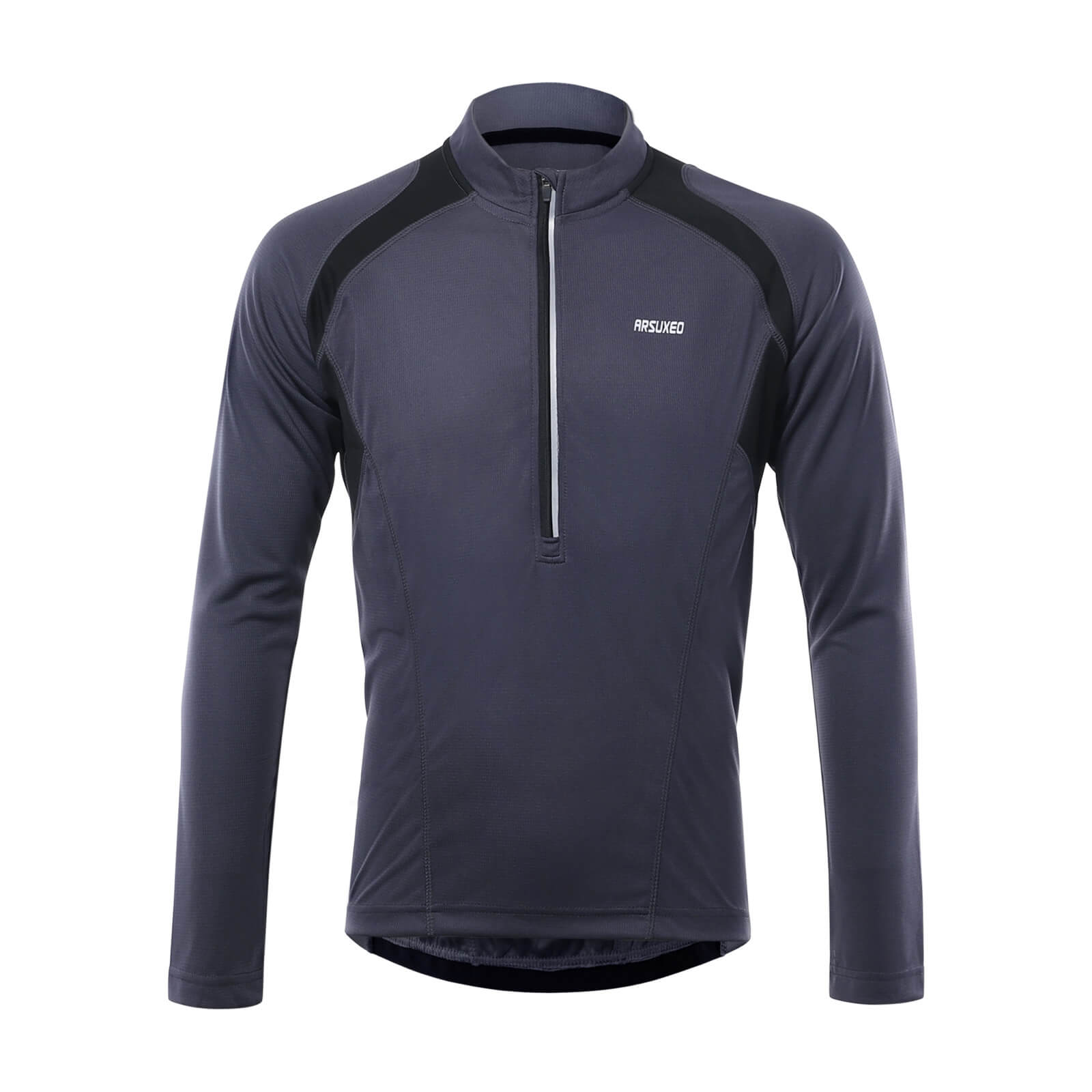 men half zip cycling jersey black