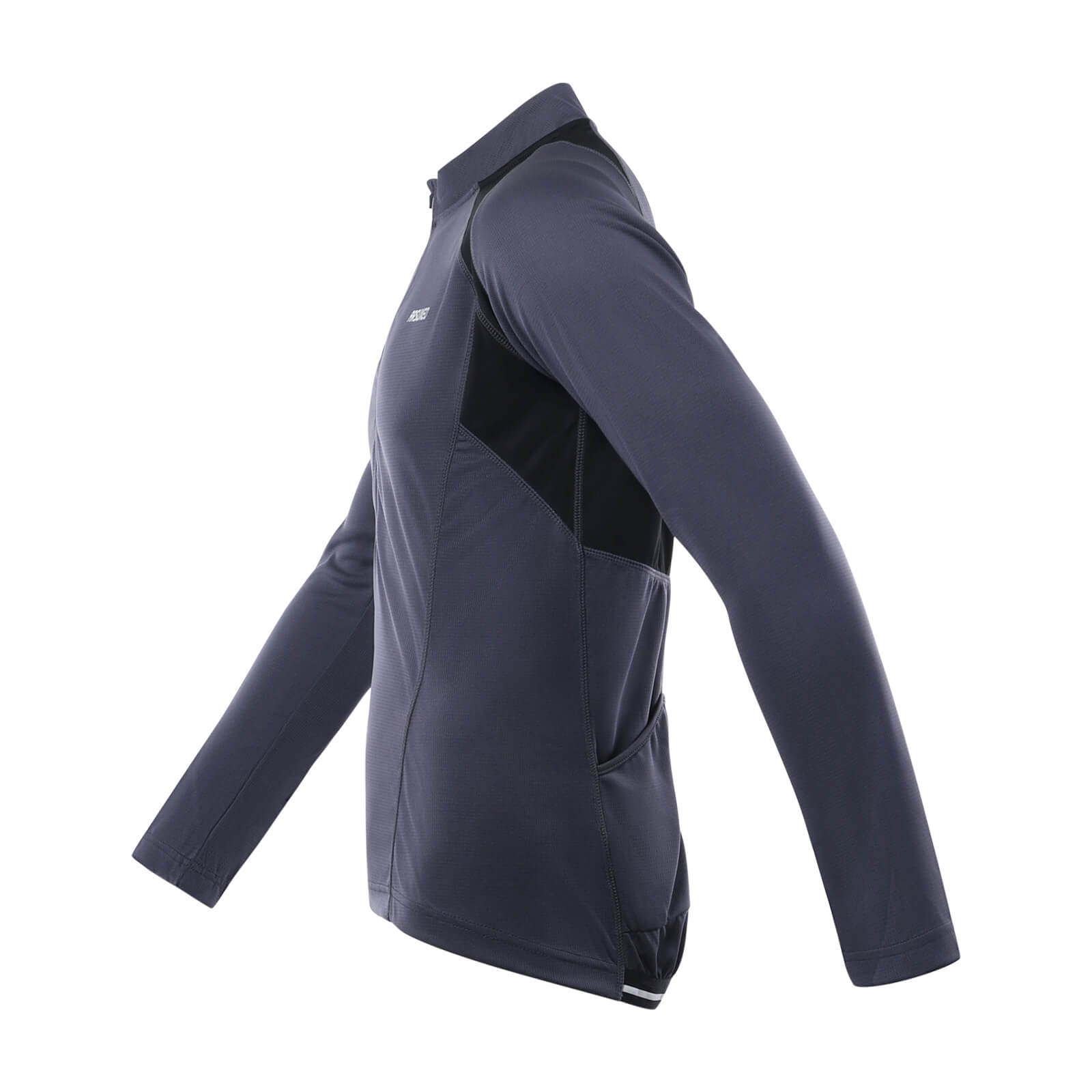 men half zip cycling jersey black side