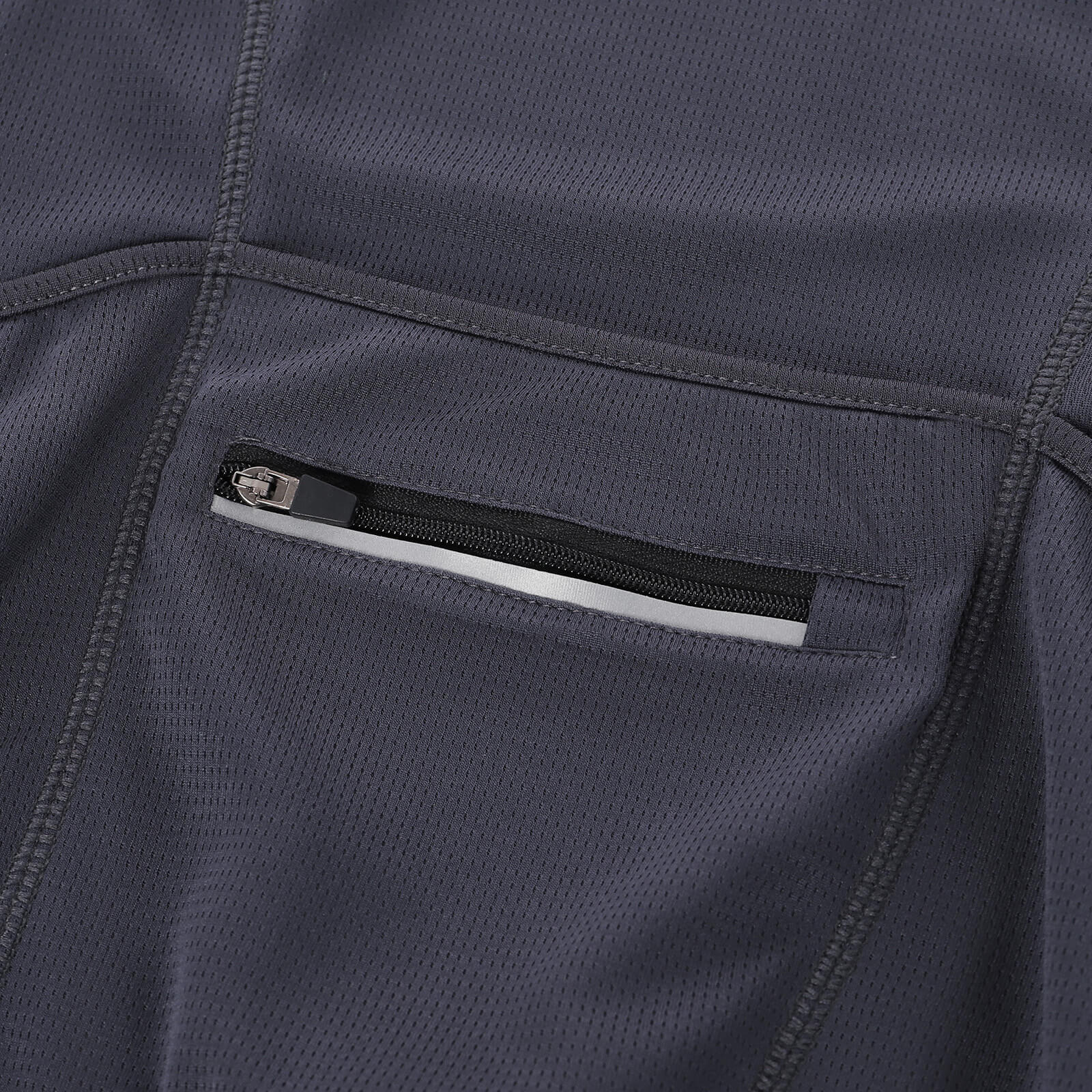 men half zip cycling jersey black zipper pocket