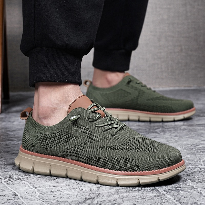 men's fly knit walking shoes green