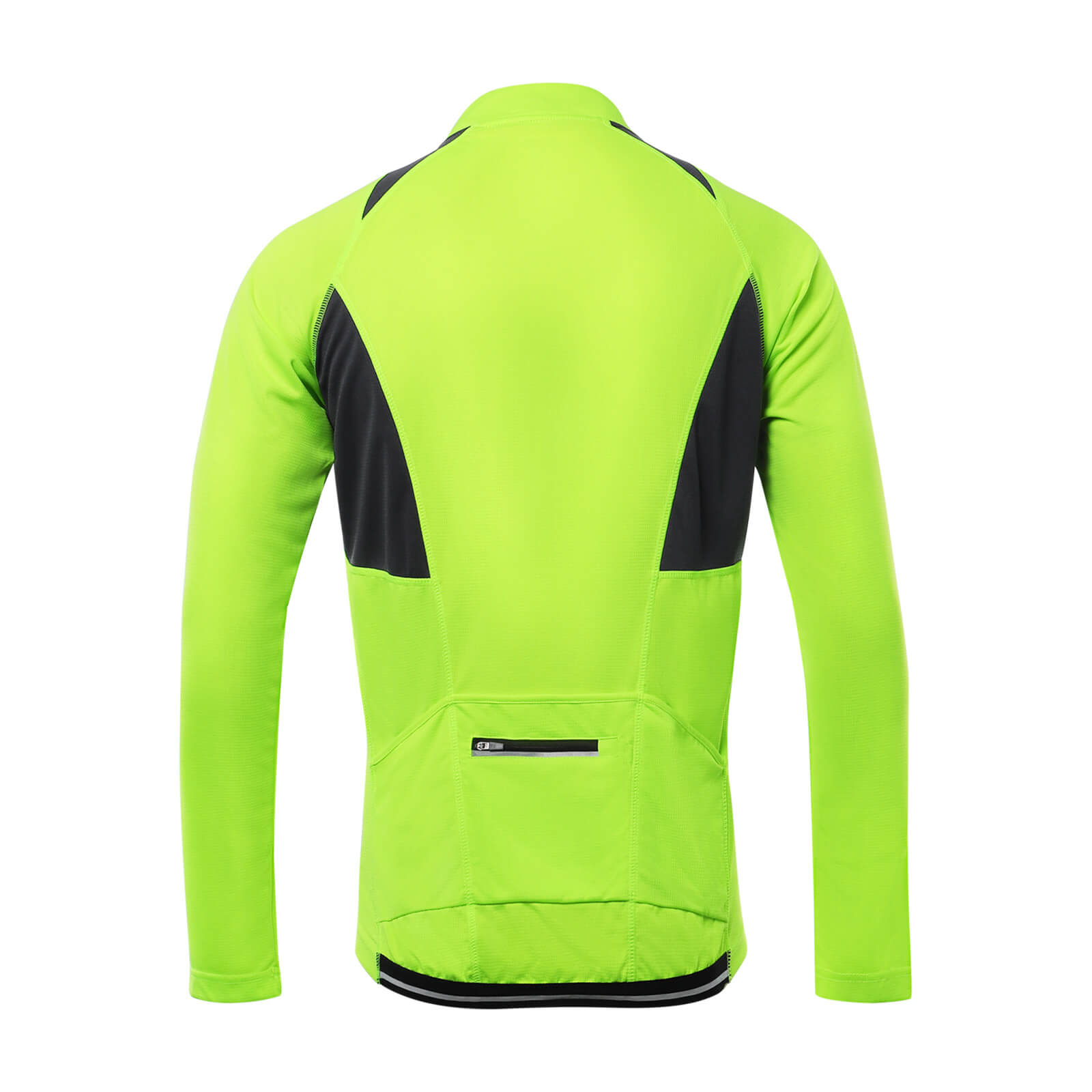men half zip cycling jersey black green back