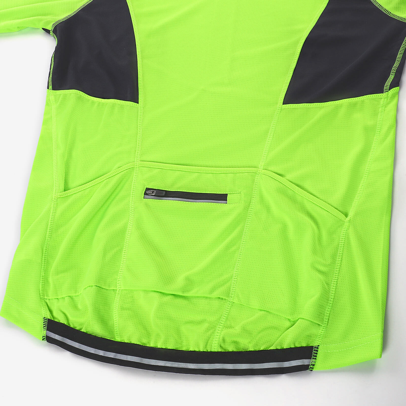 men half zip cycling jersey black green pockets