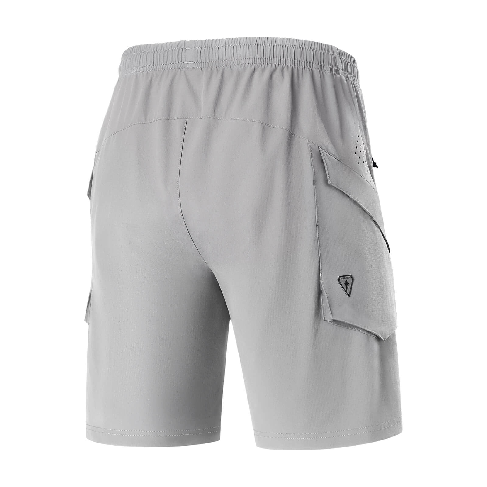 men water repellent multi purpose cycling utility shorts grey back
