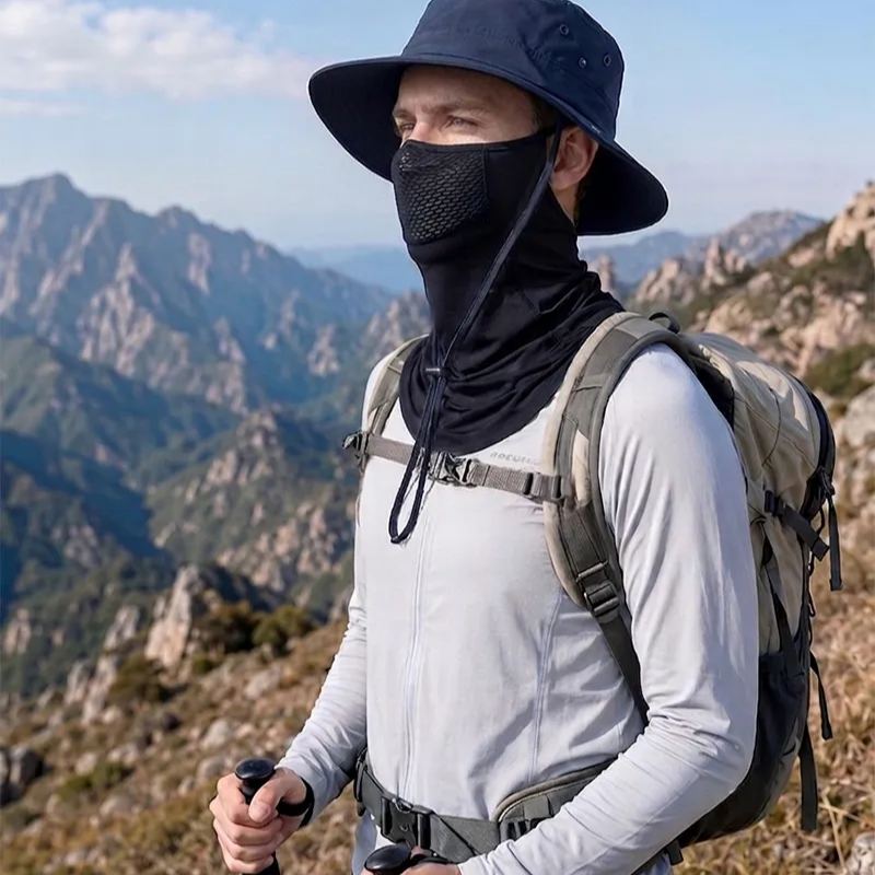 cooling neck gaiter with ear loops for hiking