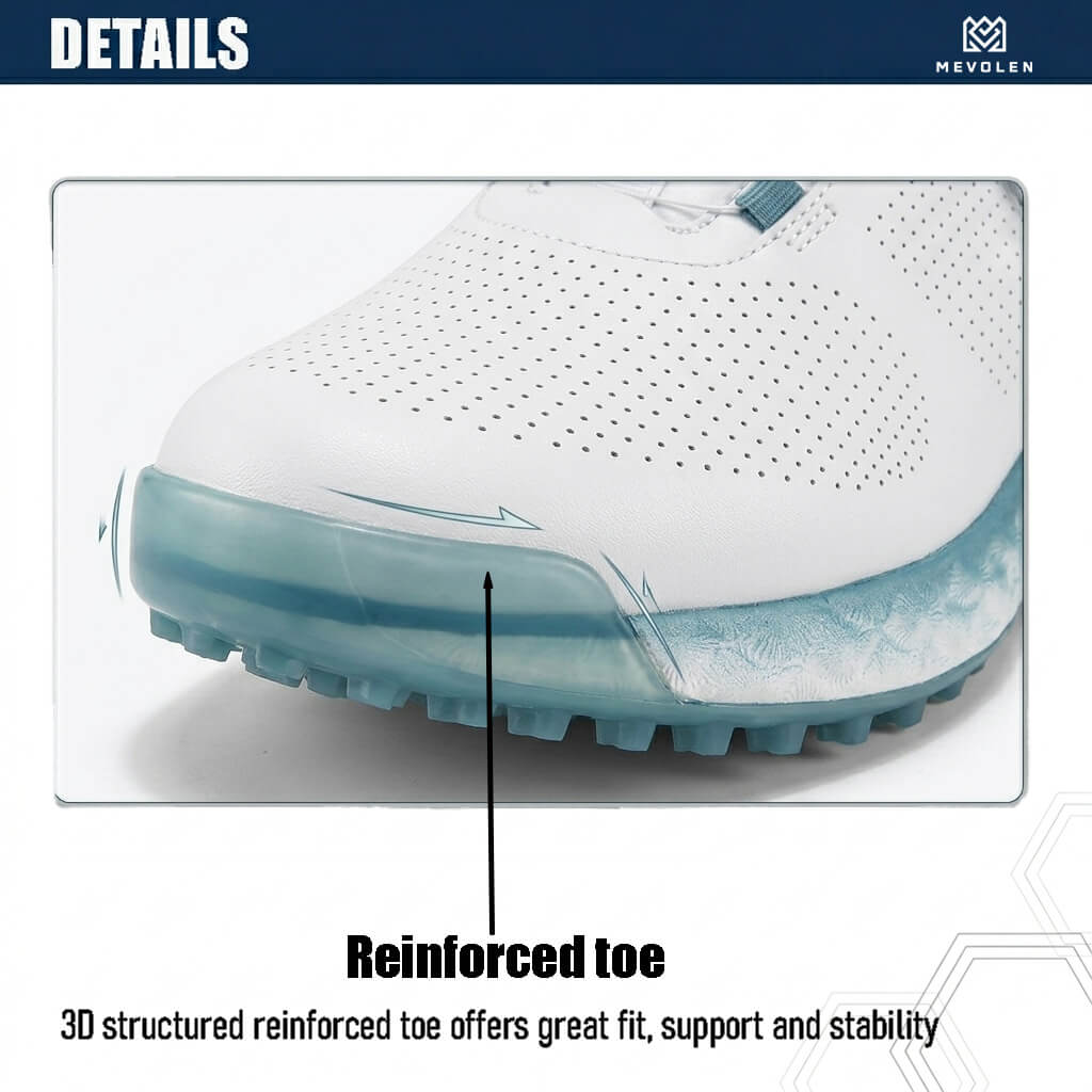 mens spikeless golf shoes  blue details 2