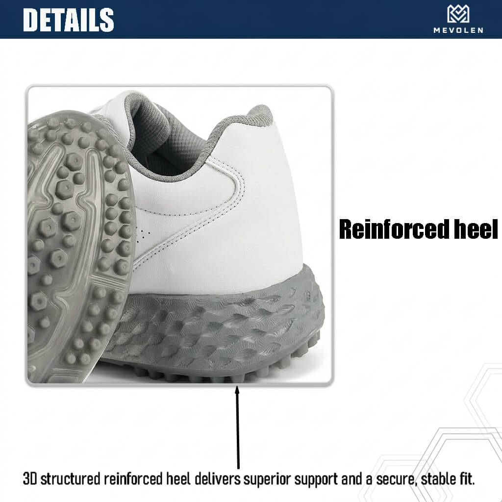 mens spikeless golf shoes  gray details 3