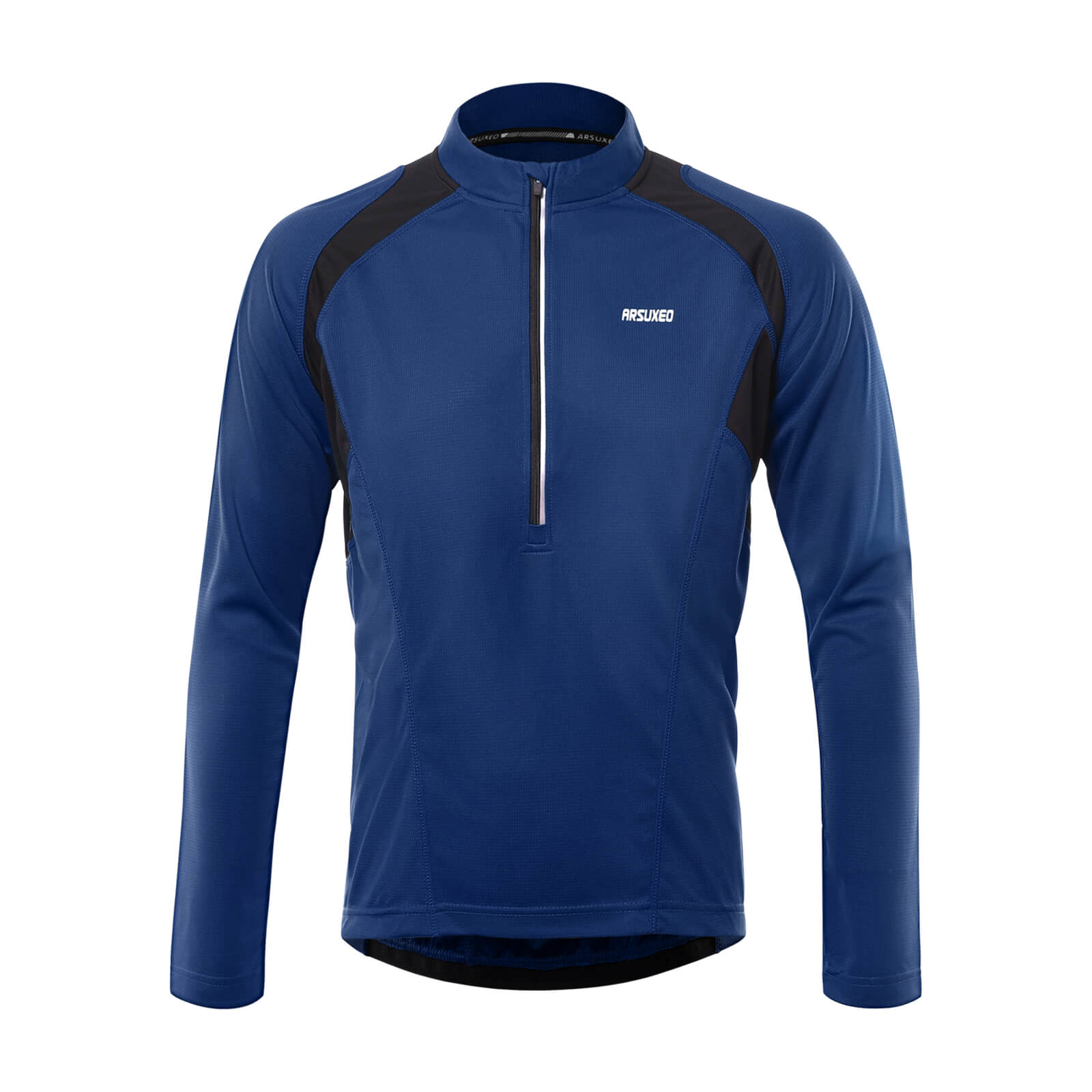 men cycling jersey navy blue long sleeve