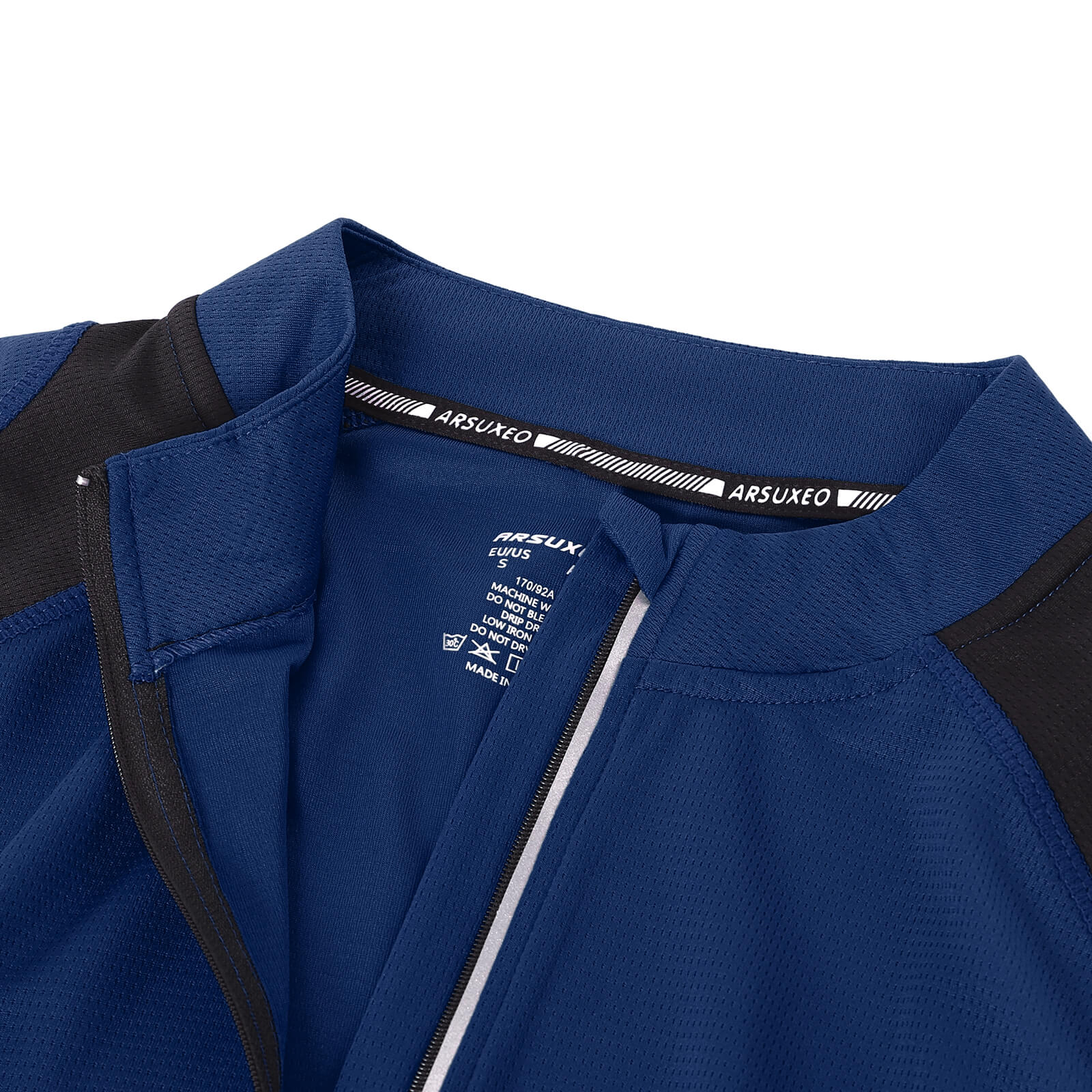 men cycling jersey navy blue collar
