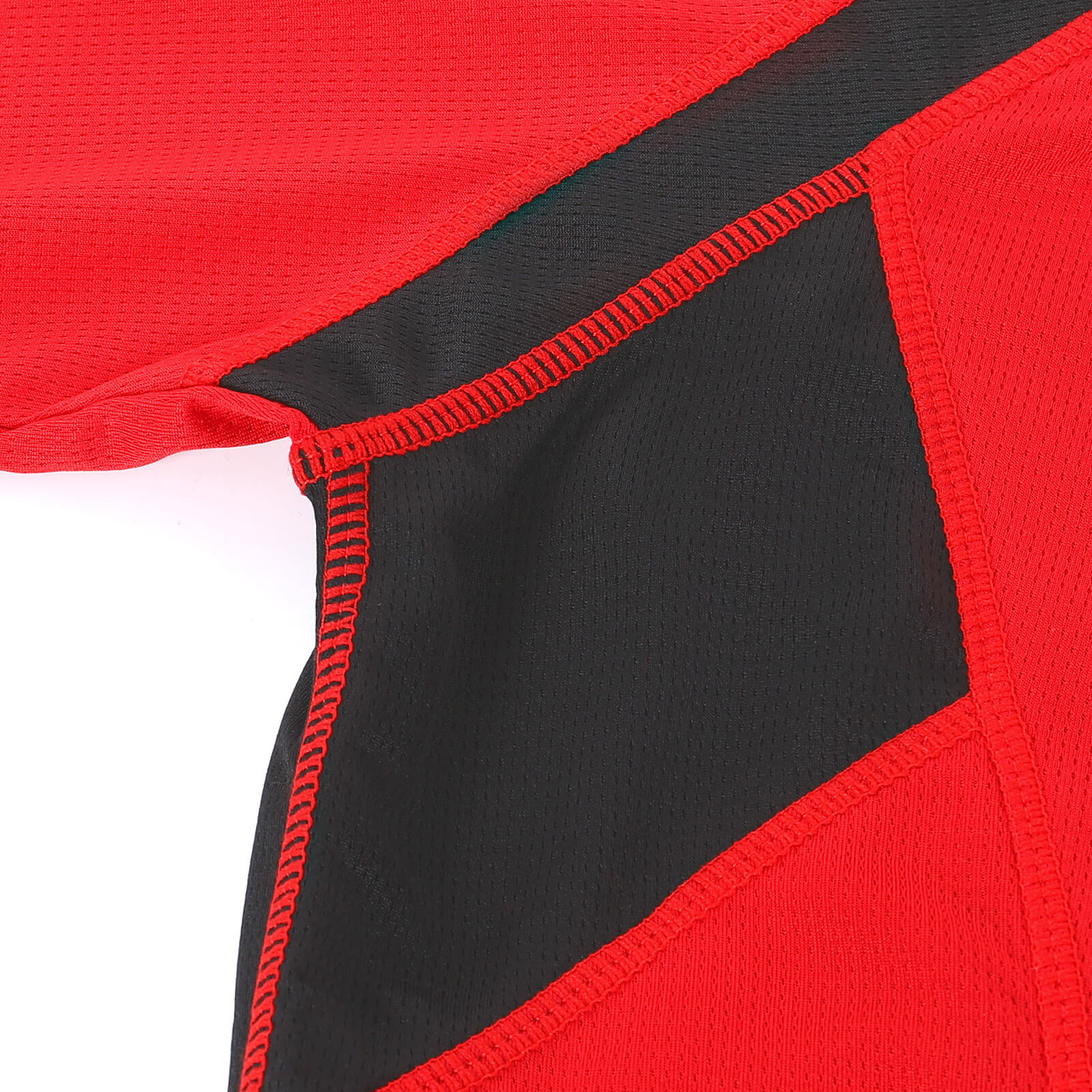 men half zip cycling jersey red detail