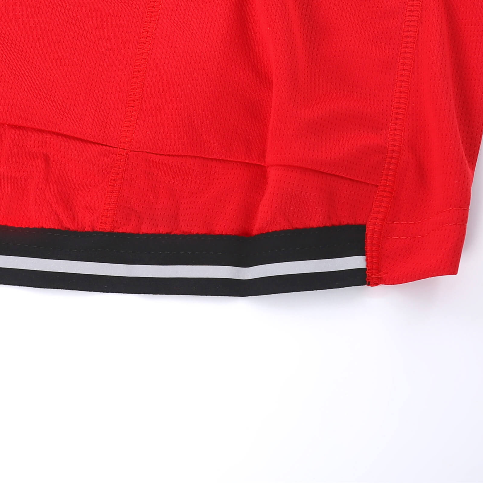 men half zip cycling jersey red details