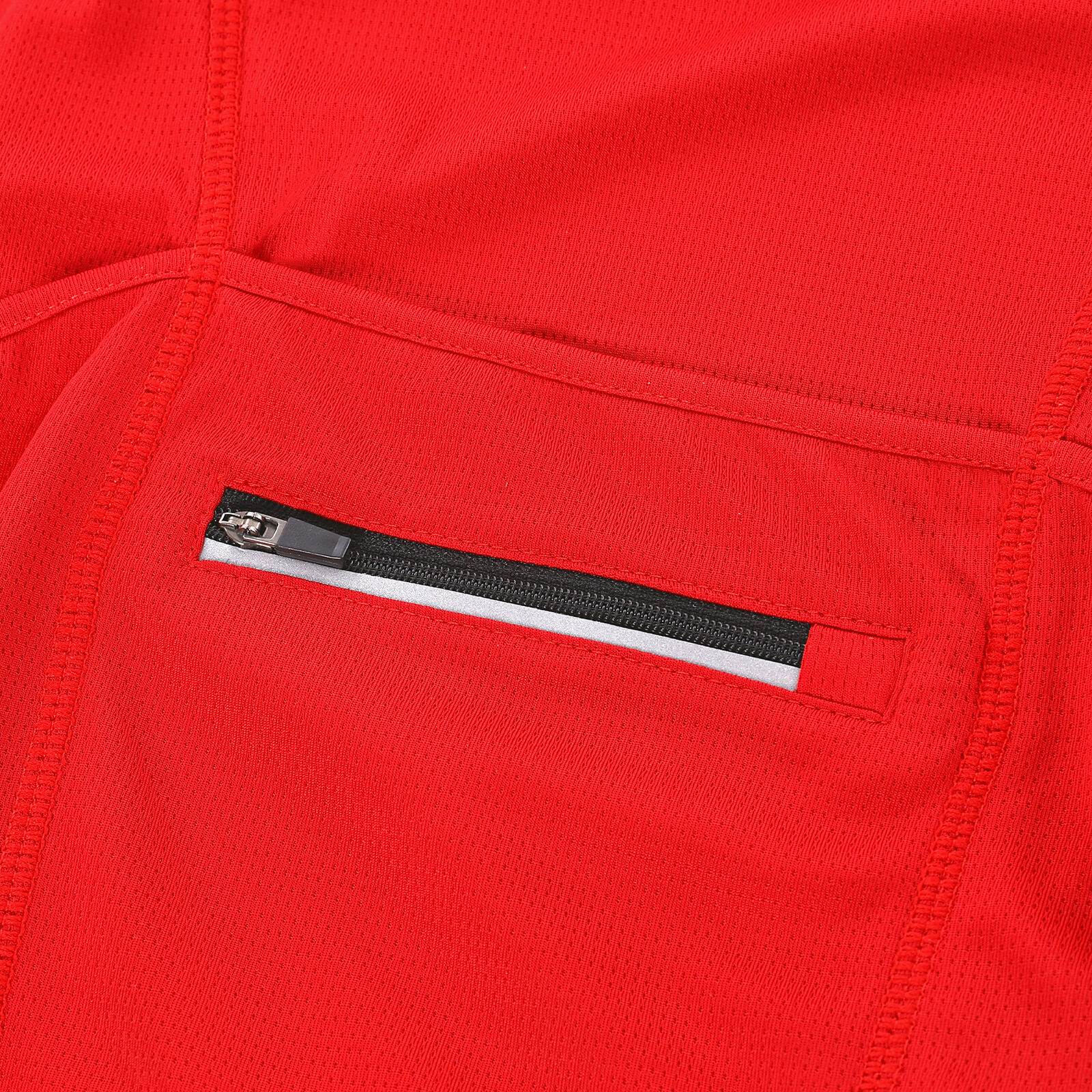 men half zip cycling jersey red zipper pocket