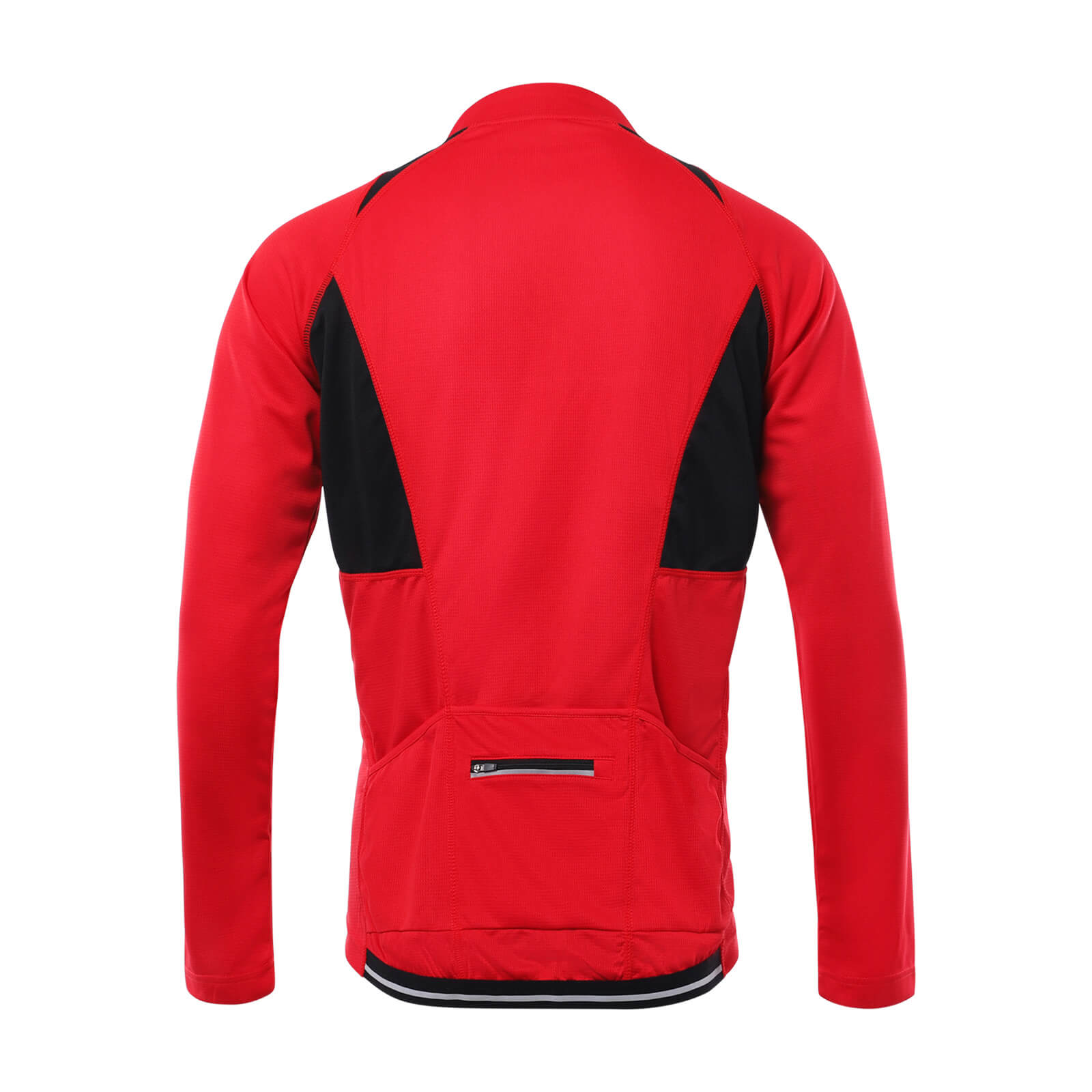 men half zip cycling jersey red back