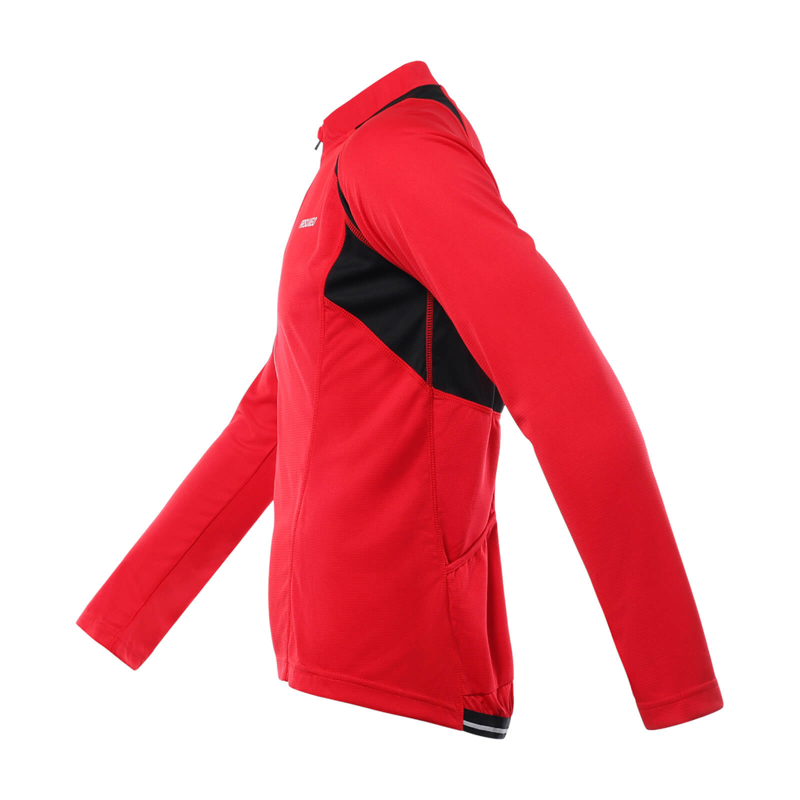 men half zip cycling jersey red side