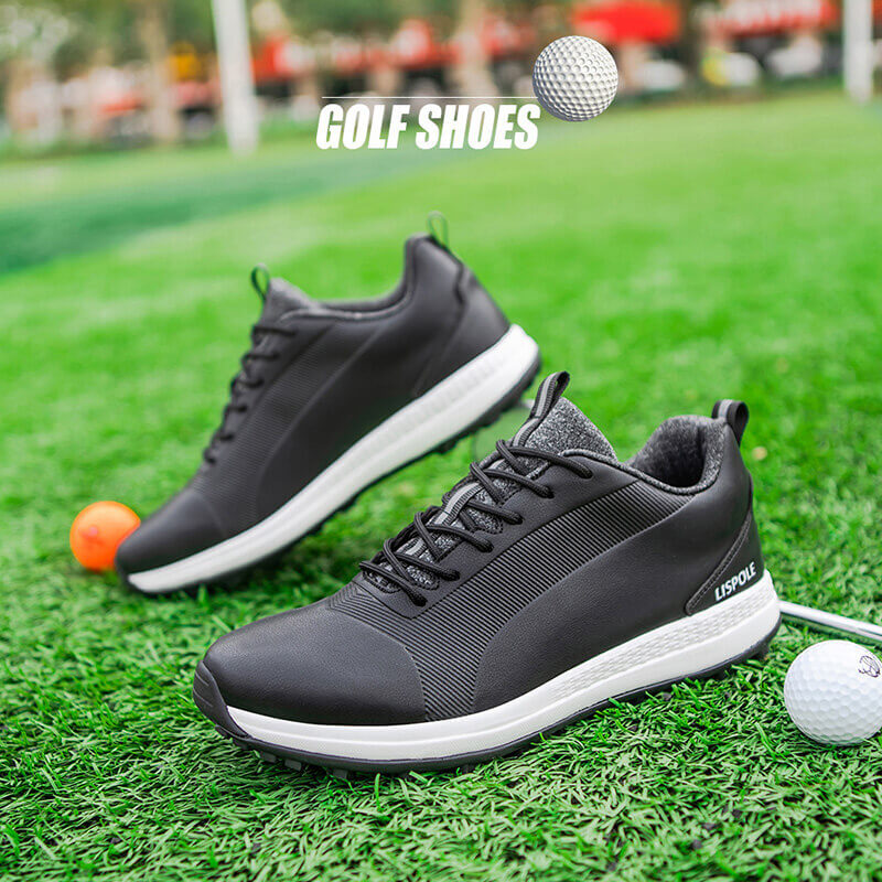 mens spikeless golf shoes black 3