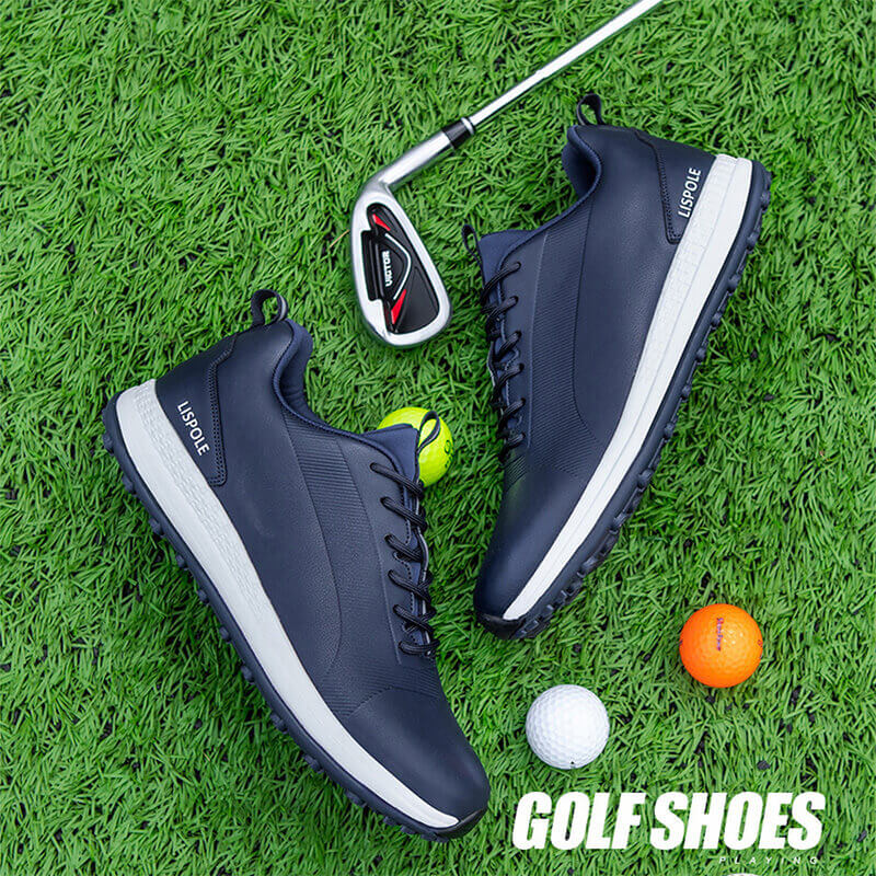 mens spikeless golf shoes blue 2