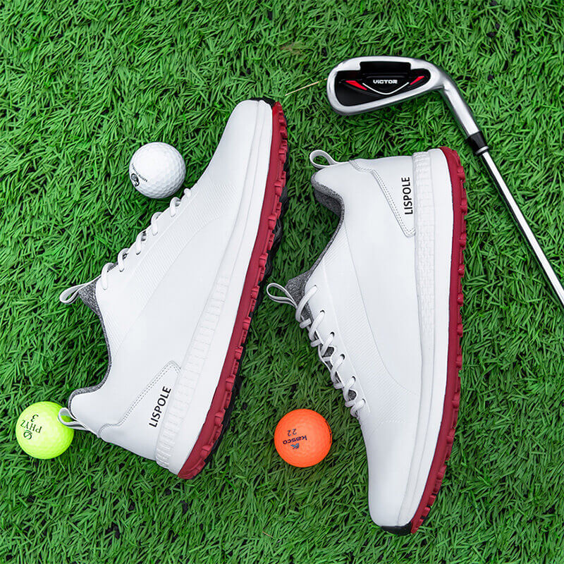 mens spikeless golf shoes red 4