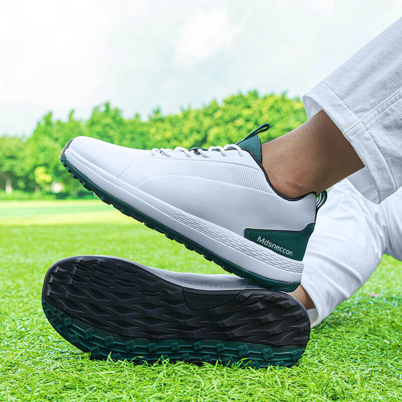 mens spikeless golf shoes green 2