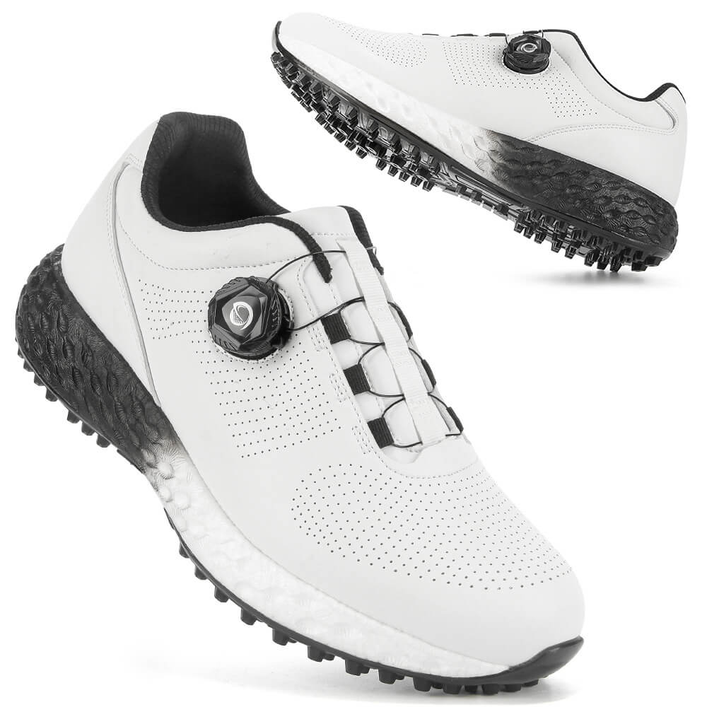 men's breathable lightweight spikeless golf shoes black outsole