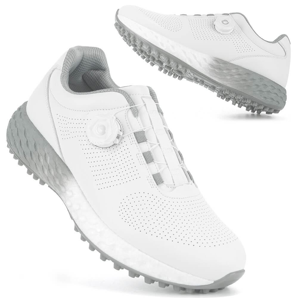 men's breathable lightweight spikeless golf shoes gray outsole