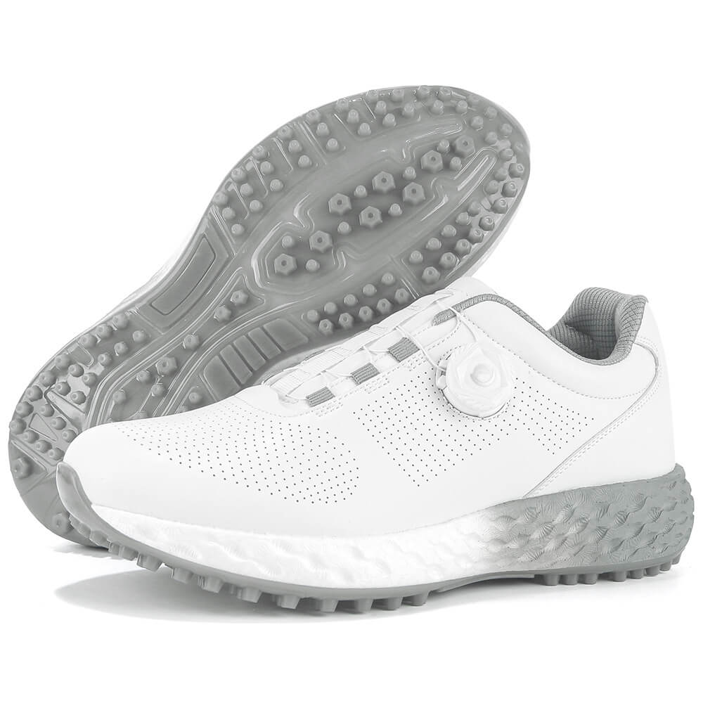 men's breathable lightweight spikeless golf shoes gray outsole side view