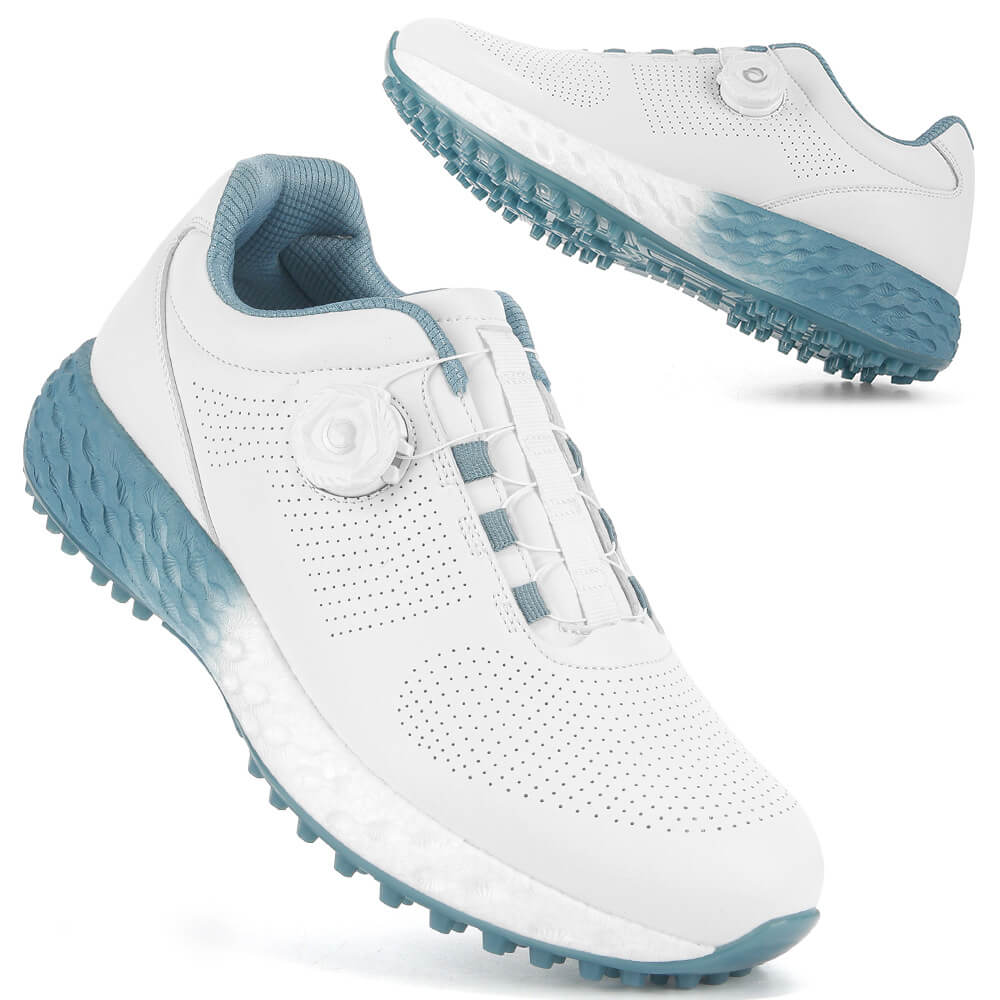 men's breathable lightweight spikeless golf shoes blue outsole