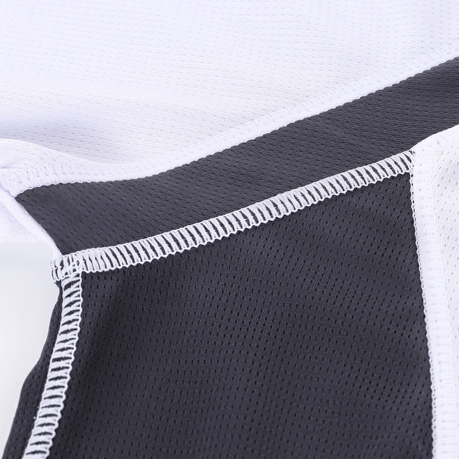 men half zip cycling jersey white stitch