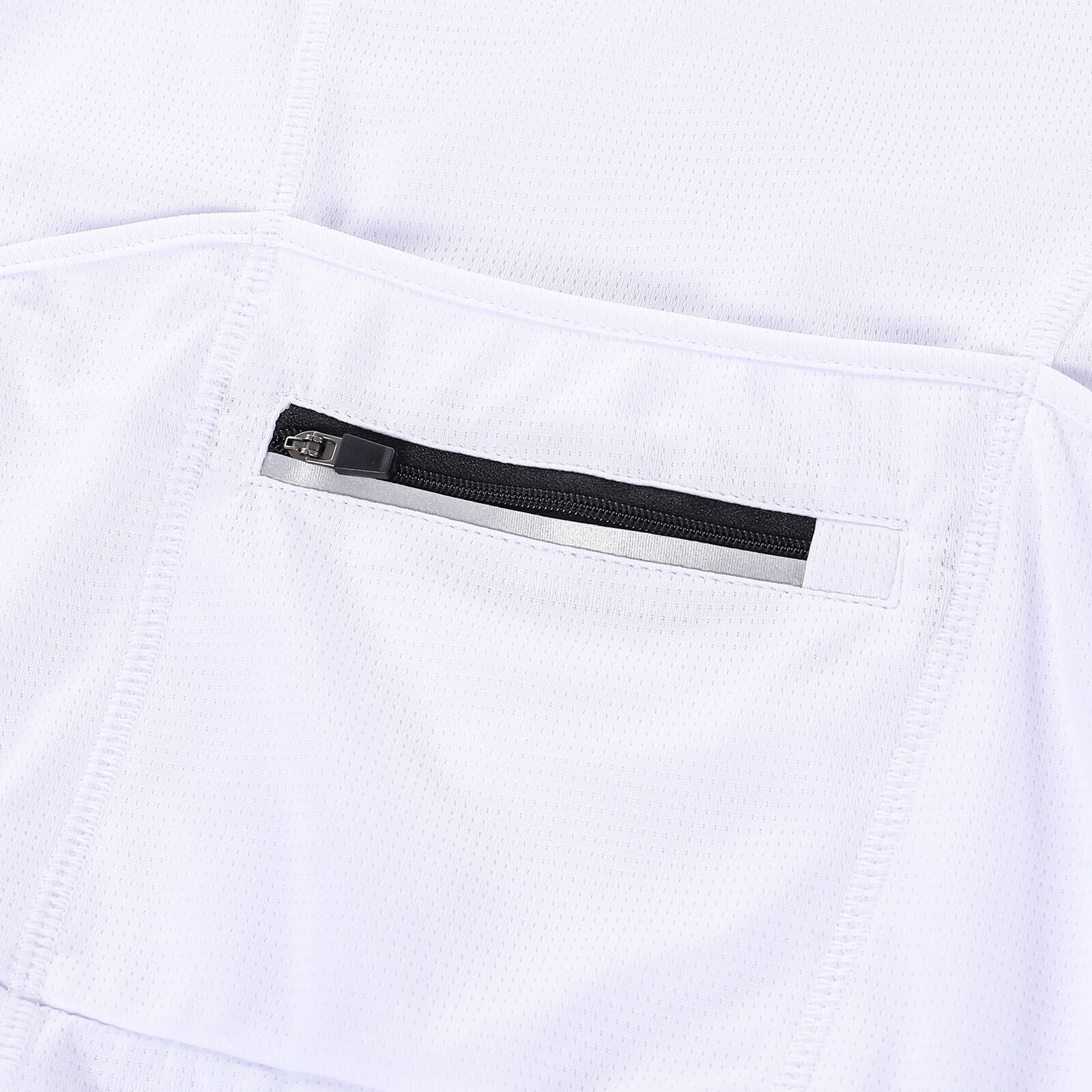 men half zip cycling jersey white zipper pocket