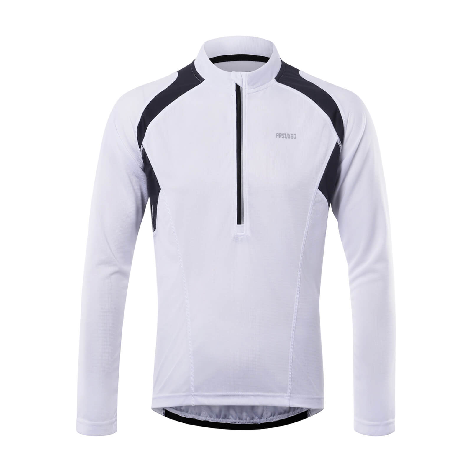 men half zip cycling jersey white