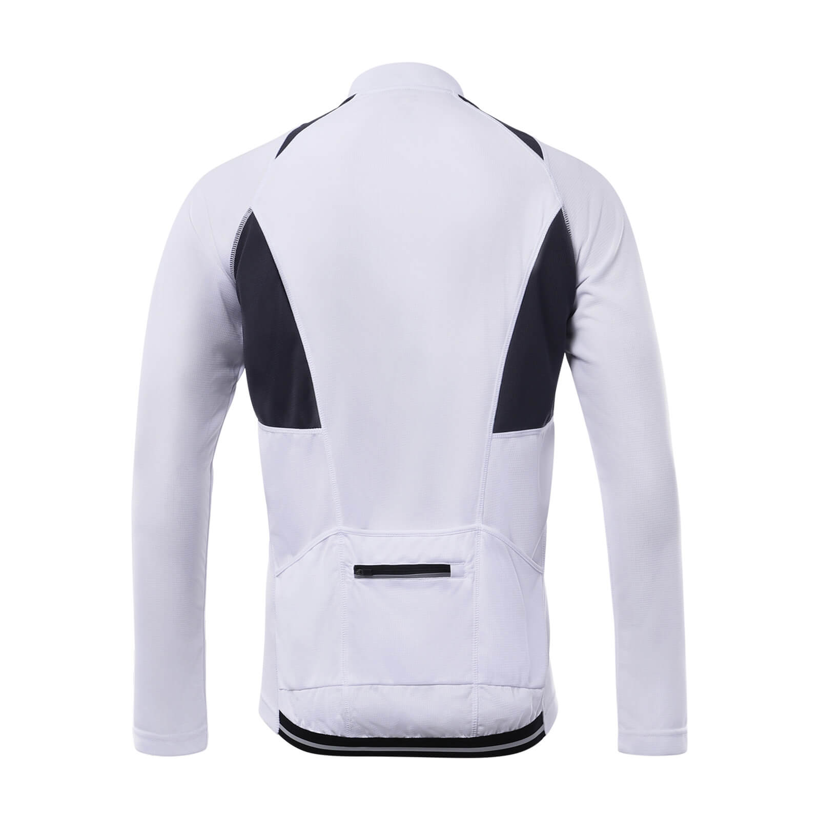 men half zip cycling jersey white back