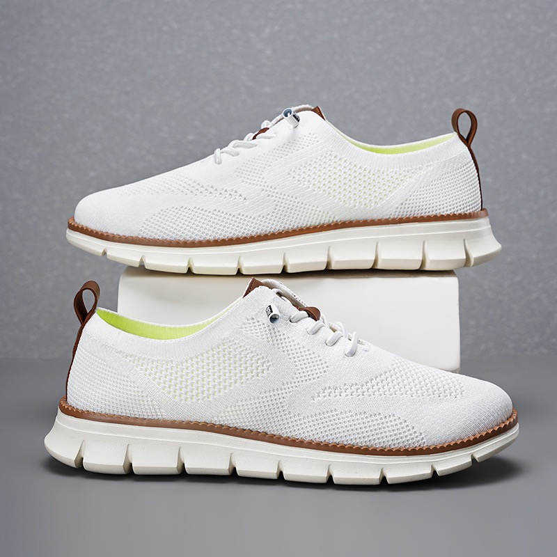 men's hybrid dress sneakers white pair