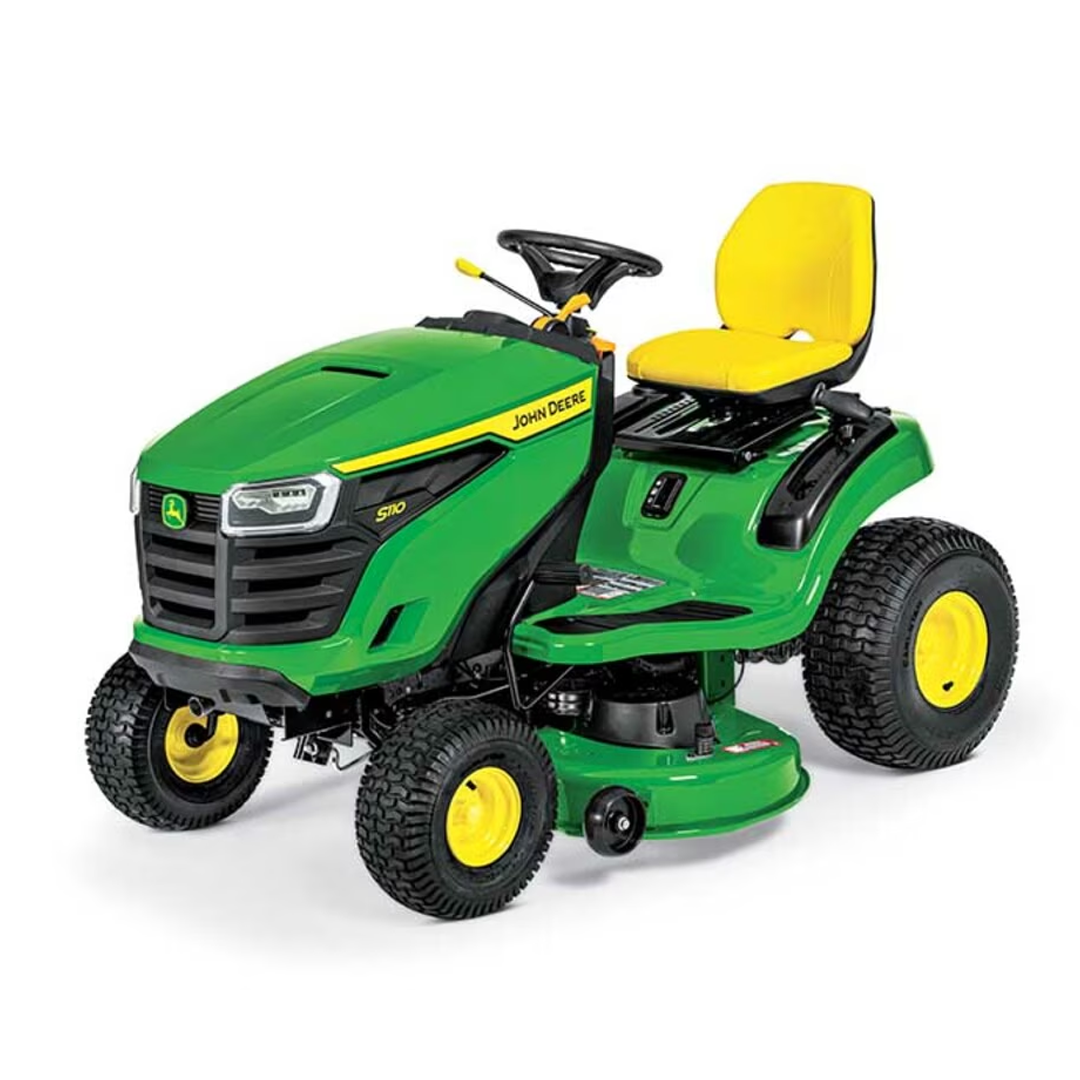 John Deere S110 Lawn Tractor with 19HP Engine, 42-in Edge Mower Deck, Hydrostatic Transmission - Assembled in Tennessee.