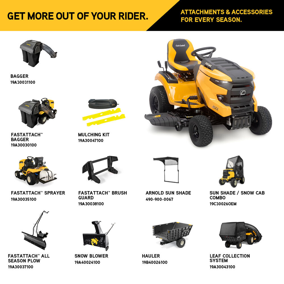 Cub Cadet XT1 LT46 Riding Lawn Mower with 46-in Stamped Deck, 22HP Kohler Twin-Cylinder Engine - 13APA9TTA10.