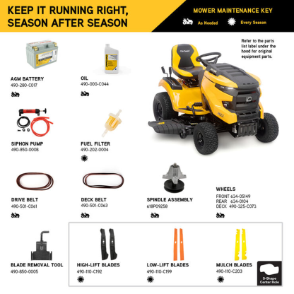 Cub Cadet XT1 LT46 Riding Lawn Mower with 46-in Stamped Deck, 22HP Kohler Twin-Cylinder Engine - 13APA9TTA10.