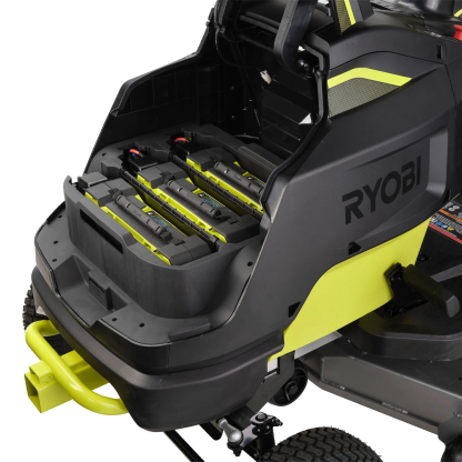 RYOBI 80V HP Brushless 42-in Battery Cordless Electric Riding Lawn Tractor Kit with 3x10Ah Batteries, Hyper Charger - RYRM8060.