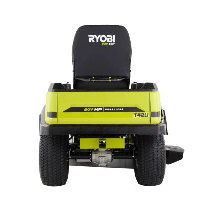 RYOBI 80V HP Brushless 42-in Battery Cordless Electric Riding Lawn Tractor Kit with 3x10Ah Batteries, Hyper Charger - RYRM8060.