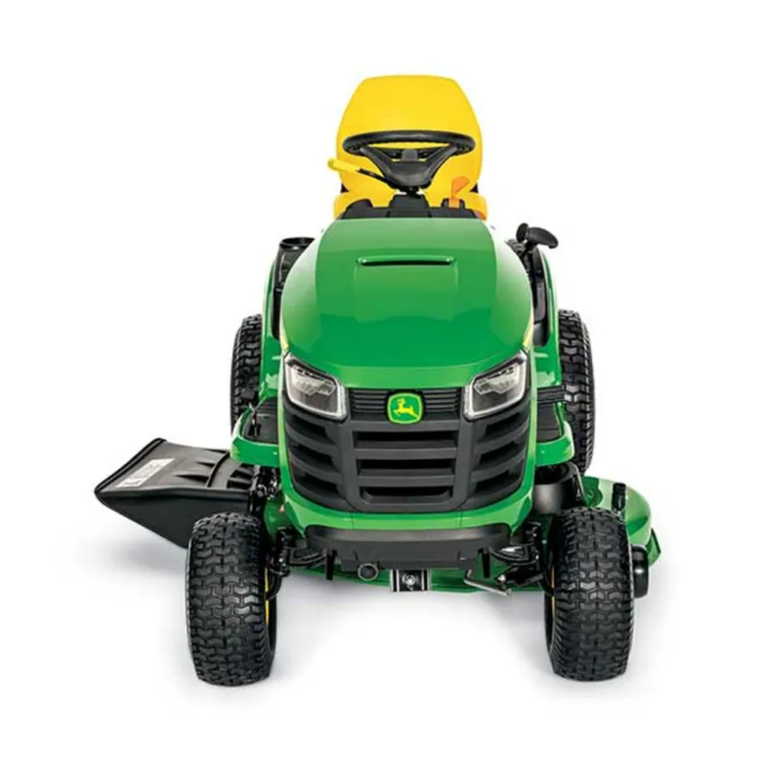 John Deere S110 Lawn Tractor with 19HP Engine, 42-in Edge Mower Deck, Hydrostatic Transmission - Assembled in Tennessee.