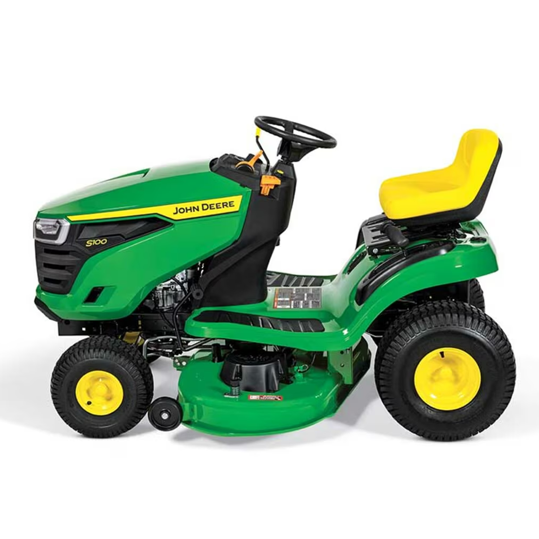John Deere S100 Lawn Tractor with 17.5HP Engine, 42-in Edge Mower Deck - Assembled in Tennessee.