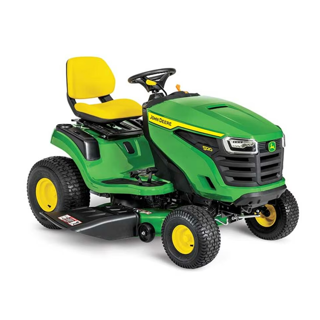 John Deere S120 Lawn Tractor with 22HP V-Twin Engine, 42-in Edge Mower Deck, Easy Change 30-Second Oil System - Assembled in Tennessee.