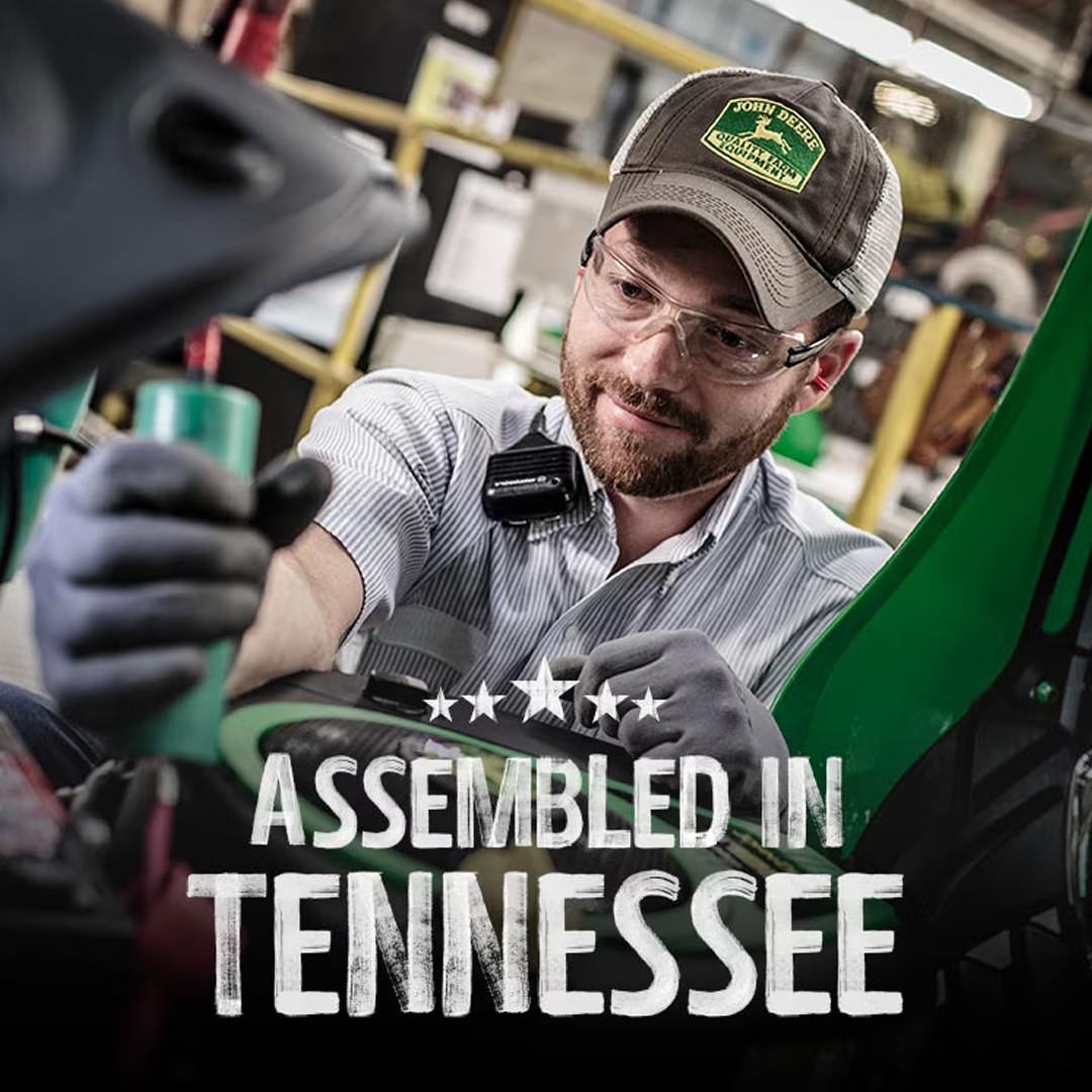 John Deere S100 Lawn Tractor with 17.5HP Engine, 42-in Edge Mower Deck - Assembled in Tennessee.